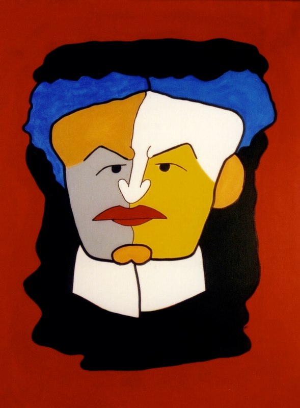 Houdini, Red, painting by Dean Carnegie