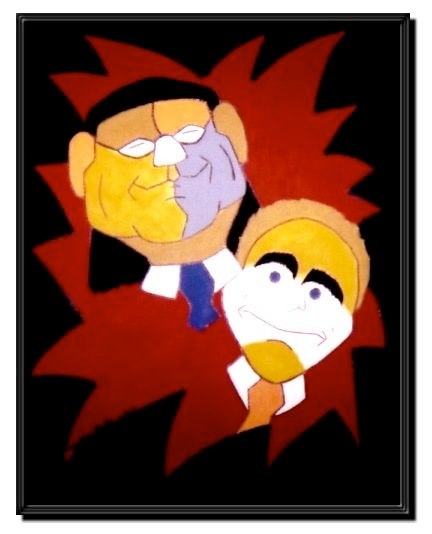 Penn & Teller, painting by Dean Carnegie