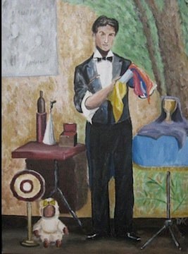 Young Houdini, painting by Dean Carnegie